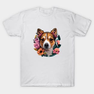 Dog With Flowers T-Shirt